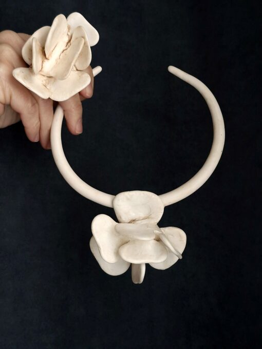 Vegan Ivory Collar Necklace - Adjustable Size - Image 4