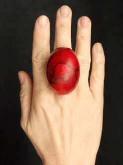 Alternative view of Red & Black Ring - Size 8.5