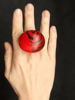Red & Black Ring - Size 7