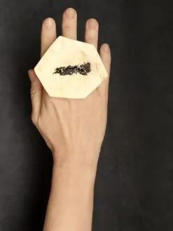 Alternative view of Vegan Ivory & Black Ring - Size 8.5