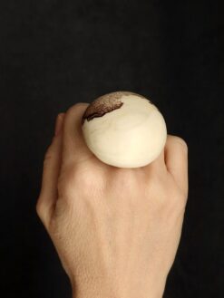 Alternative view of Vegan Ivory & Brown Ring - Size 8