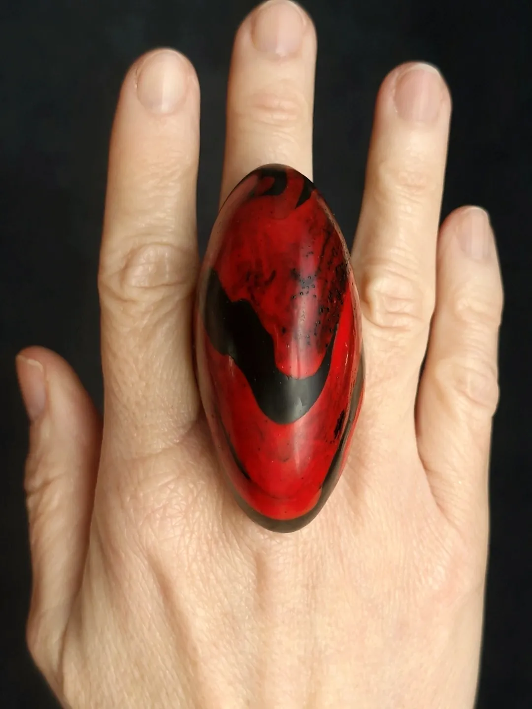 Red & Black Ring - Size 9.5 - Image 2