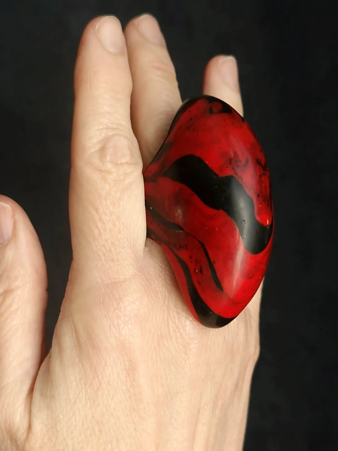 Red & Black Ring - Size 9.5