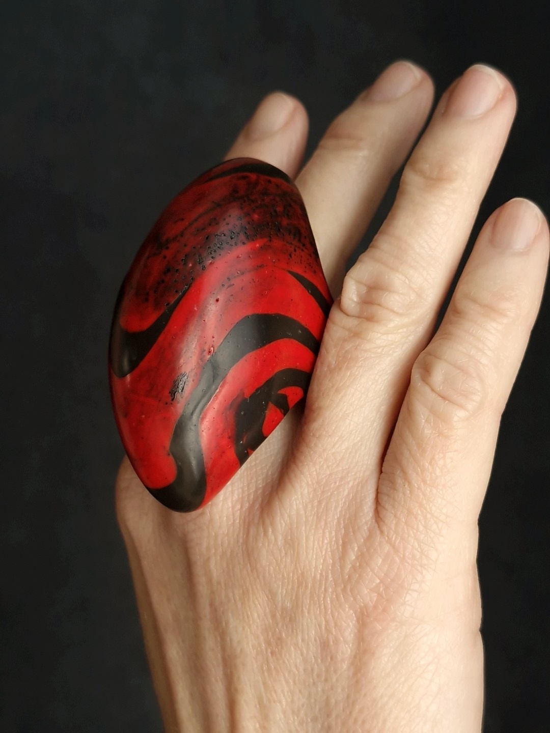 Red & Black Ring - Size 9.5 - Image 3