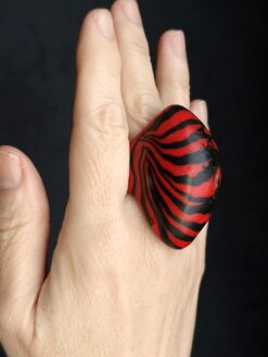 Red & Black Ring - Size 7