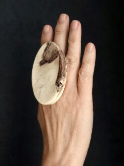 Alternative view of Vegan Ivory & Brown Ring - Size 7