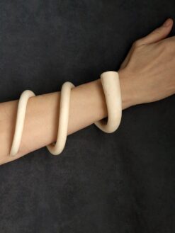 Vegan Ivory Double Wrap Snake Cuff - Size L