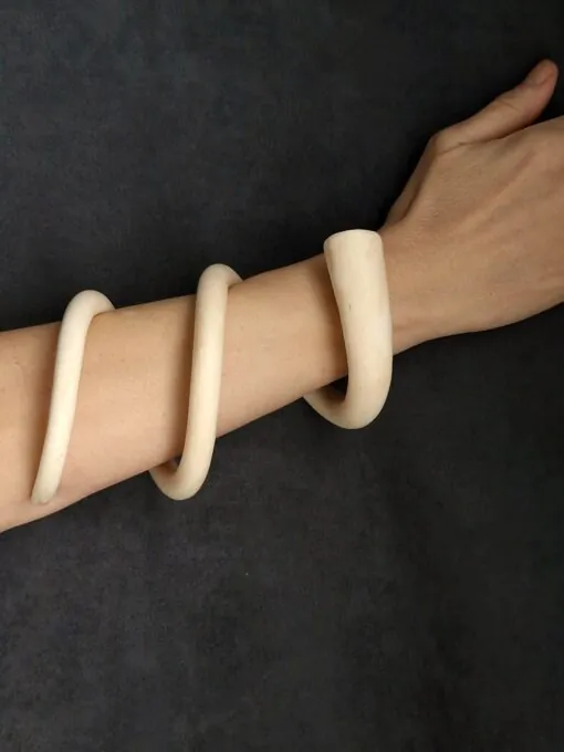 Vegan Ivory Double Wrap Snake Cuff - Size L