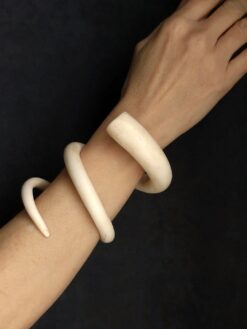 Vegan Ivory Double Wrap Snake Cuff - Size M
