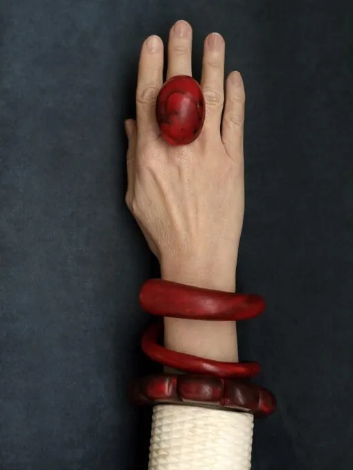 Red Snake Cuff - Size L - Image 4