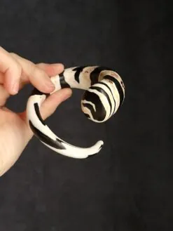 Alternative view of Vegan Ivory & Black Snake Cuff - Size S