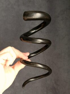 Alternative view of Black with Gold Sheen Triple Wrap Snake Cuff - Size S - M