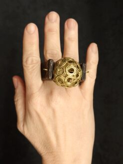 Alternative view of Brass Ball & Black Spin Ring - Size 7.5