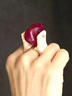 Pink & Vegan Ivory Spin Ring - Size 8.5
