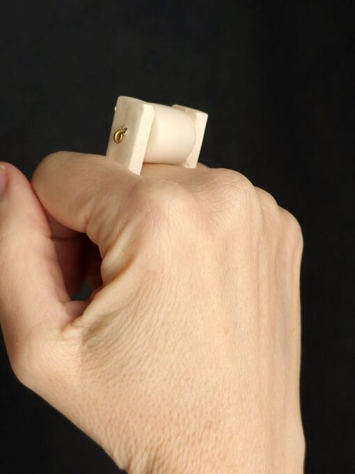 White & Vegan Ivory Spin Ring - Size 9 - Image 4