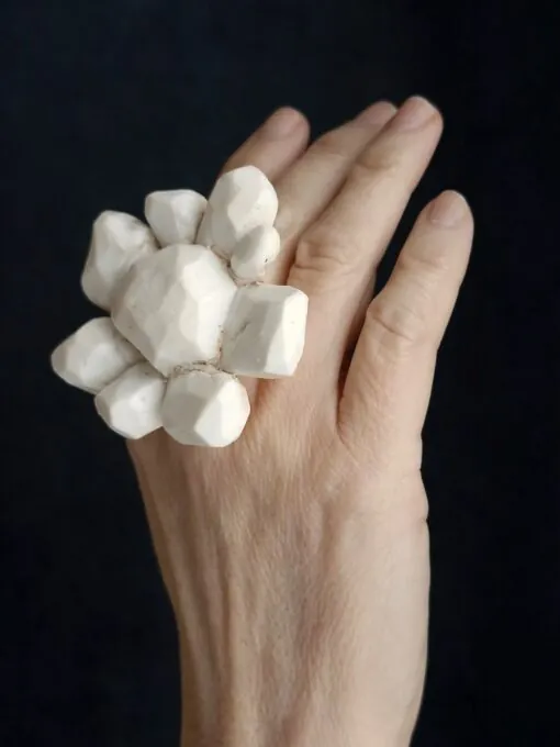 Vegan Ivory Flower Ring - Size 6.5 - Image 2