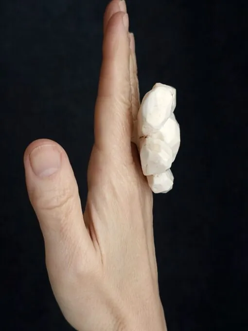 Vegan Ivory Flower Ring - Size 6.5 - Image 3