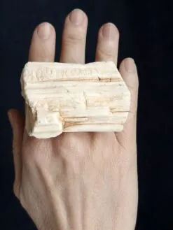 Vegan Ivory Sculptured Ring - Size 8
