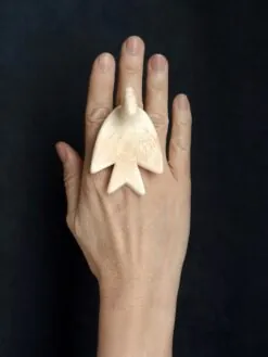 Alternative view of Vegan Ivory Sculptured Ring - Size 6.5