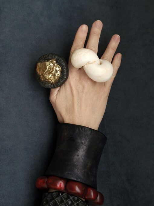 Vegan Ivory Sculptured Ring - Size 7 - Image 5