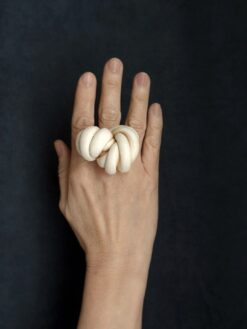 Alternative view of Vegan Ivory Sculptured Ring - Size 9
