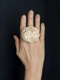 Alternative view of Vegan Ivory Sculptured Ring - Size 8