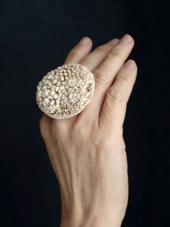 Vegan Ivory Sculptured Ring - Size 8