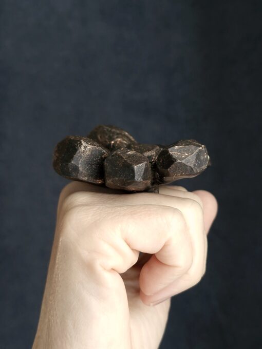 Black with Gold Sheen Flower Ring - Size 7 - Image 4