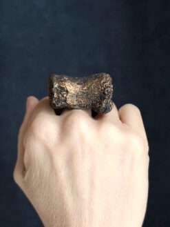 Black with Gold Sheen Sculptured Ring - Size 6.5