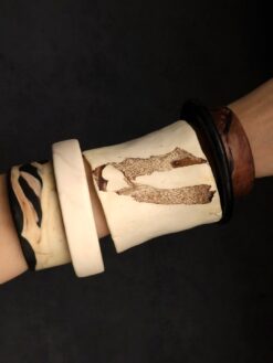 Vegan Ivory, Brown & Black Bangle Set (Set of 5) - Size M - L