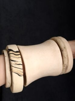Vegan Ivory & Black Bangle Set (Set of 5) - Size M