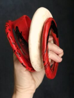 Alternative view of Vegan Ivory, Red & Black Bangle Set (Set of 5) - Size XL