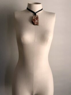 Alternative view of Garnet in Limestone Necklace (Adjustable Length)