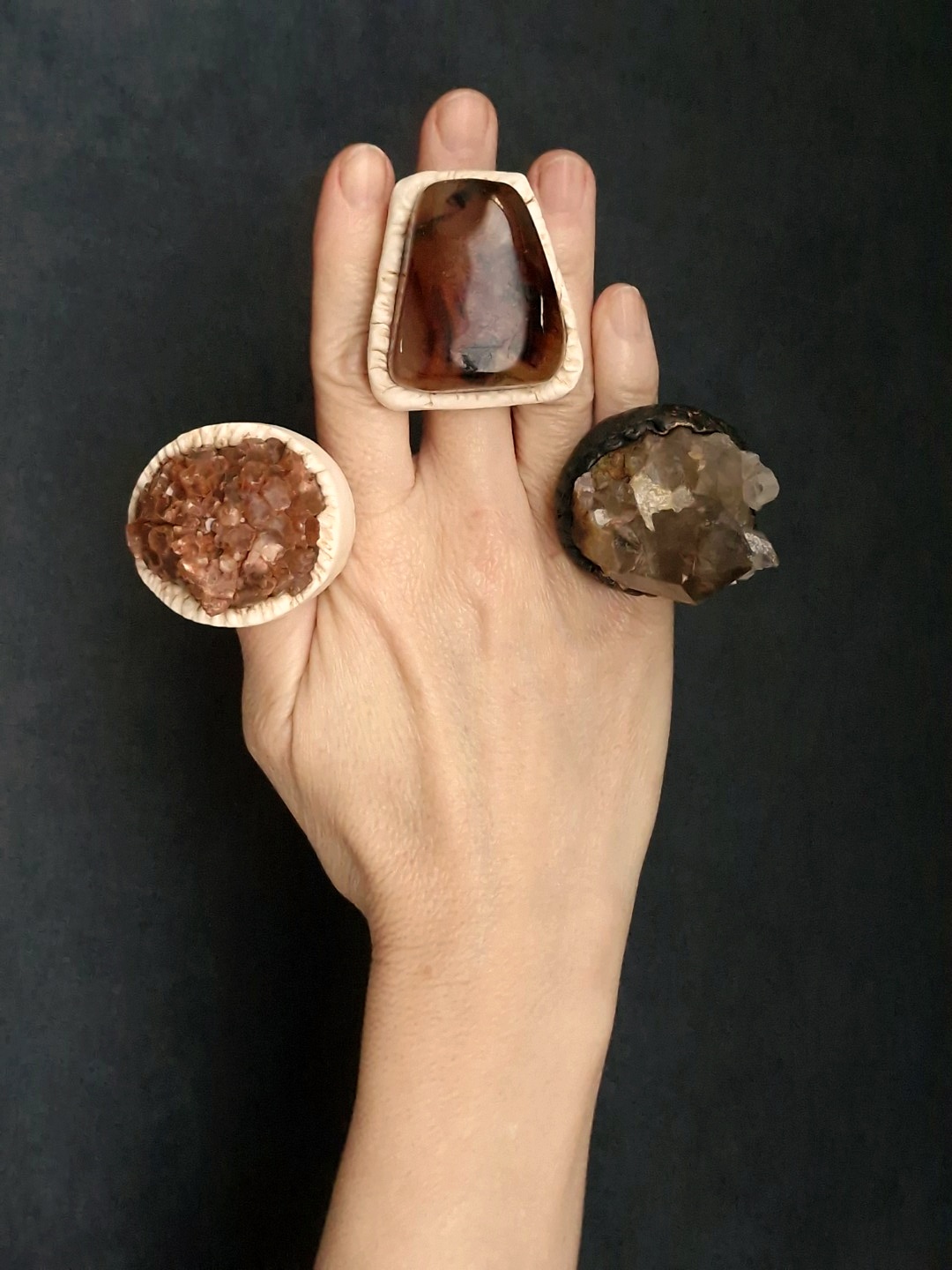 Brown Agate Stone Ring - Size 8 - Image 4