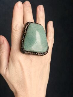 Green Aventurine Stone Ring - Size 8
