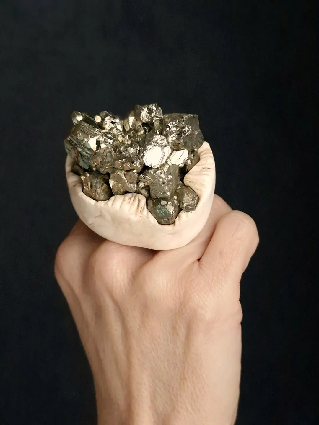Pyrite Stone Ring - Size 8