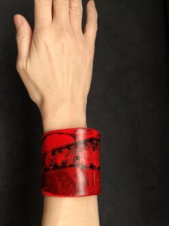 Alternative view of Red & Black Flat Cuff - Size M