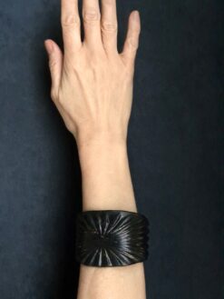 Alternative view of Black with Gold Sheen Baroque Cuff - Size M - L