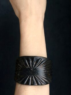 Black with Gold Sheen Baroque Cuff - Size M - L