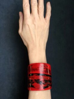 Alternative view of Red & Black Flat Cuff - Size M