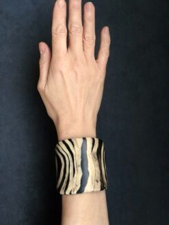 Alternative view of Vegan Ivory & Black Flat Cuff - Size S