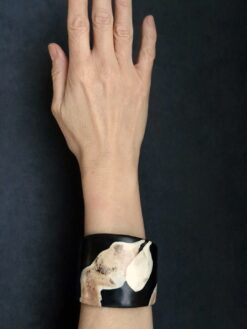 Alternative view of Vegan Ivory & Black Flat Cuff - Size M