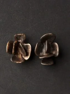 Alternative view of Black with Gold Sheen Pierced Earrings