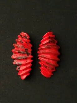 Alternative view of Red & Black Pierced Earrings