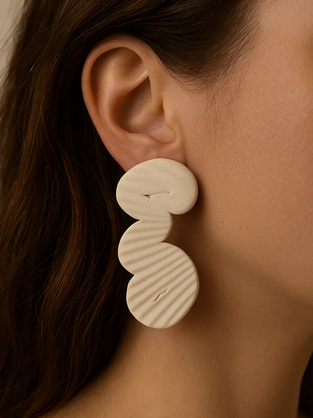 Vegan Ivory Pierced Earrings