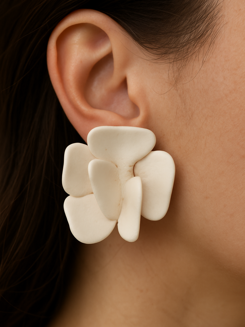 Vegan Ivory Pierced Earrings