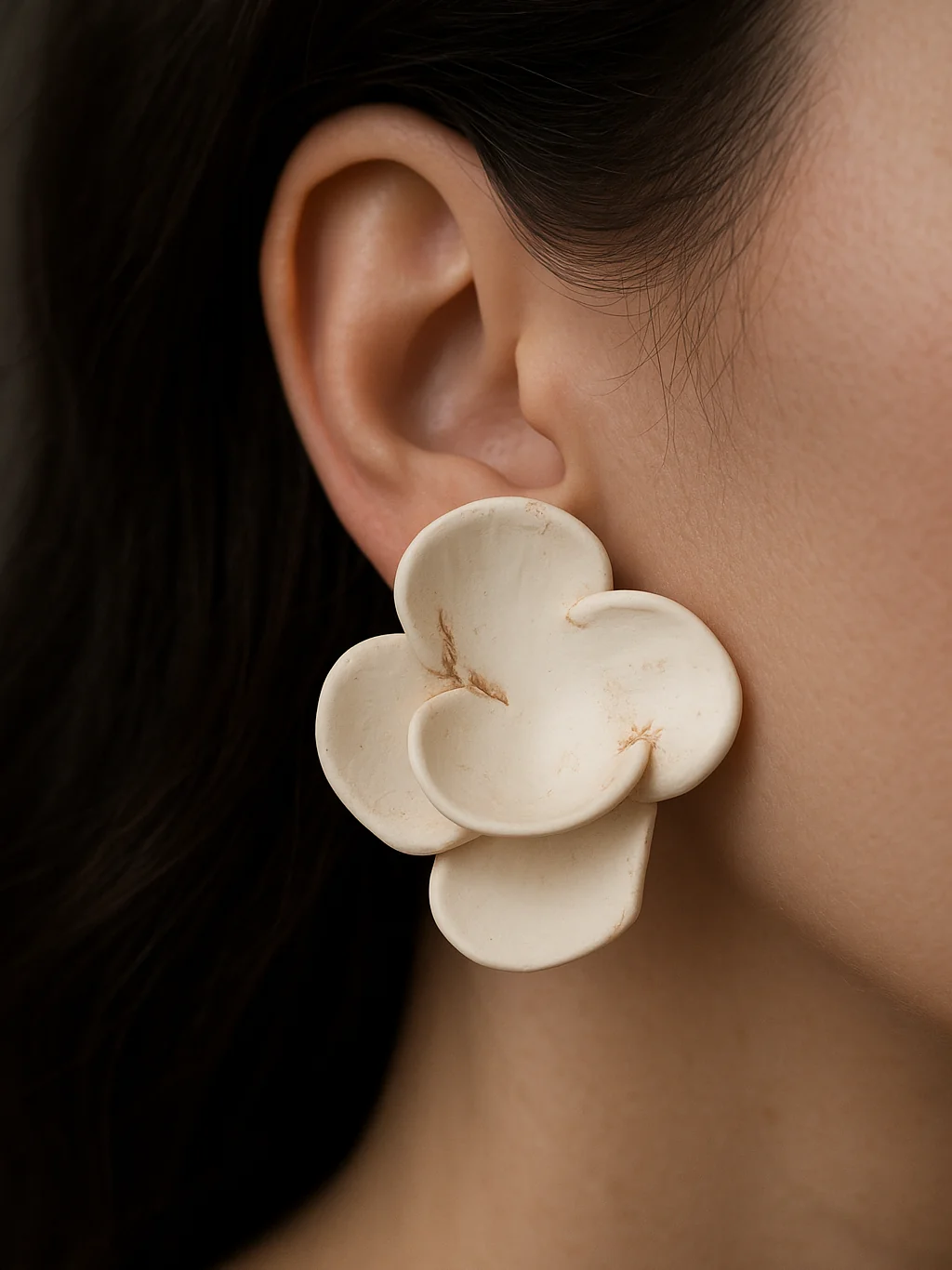 Vegan Ivory Pierced Earrings