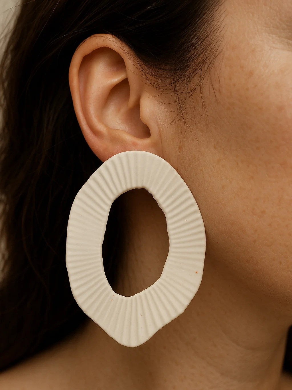 Vegan Ivory Pierced Earrings