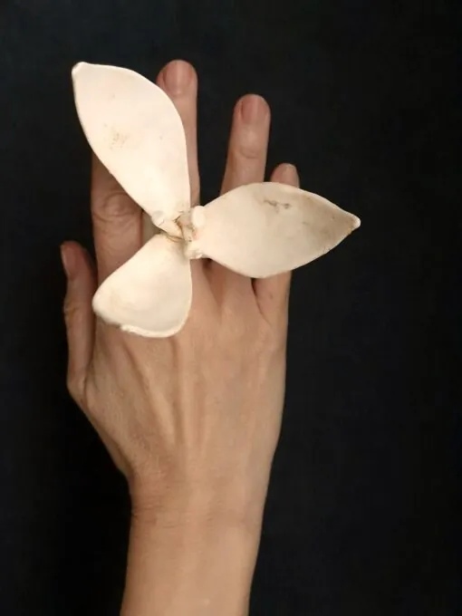 Vegan Ivory Flower Ring - Size 8.5 - Image 2