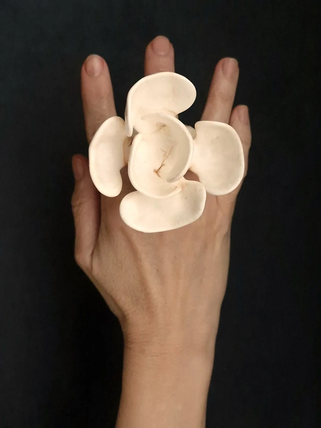 Vegan Ivory Flower Ring - Size 6 - Image 2